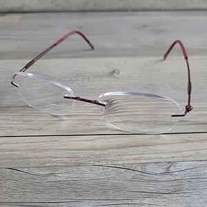 SILHOUETTE‎ 5521 FC 3040 Red Womens Eyeglasses 53-17-140mm Rimless Titanium